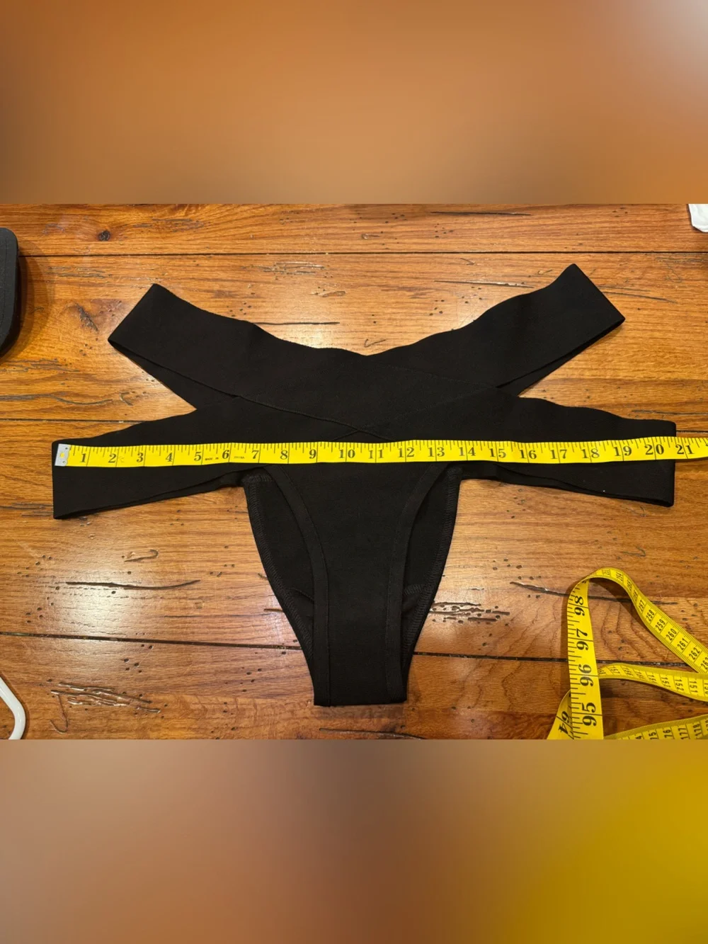 Skims 2X Knit Beachwear Bandeau Top and 3X Stappy Bottom in Onyx